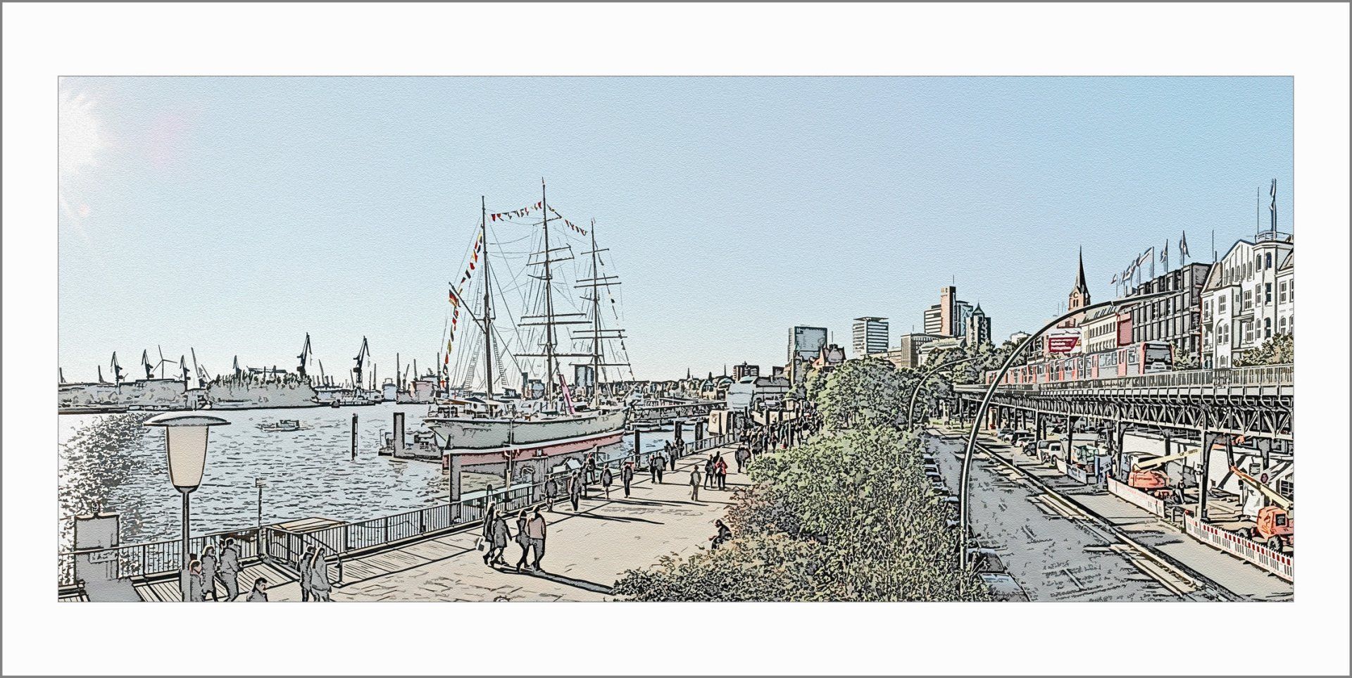 Segelschiff im Hamburger Hafen