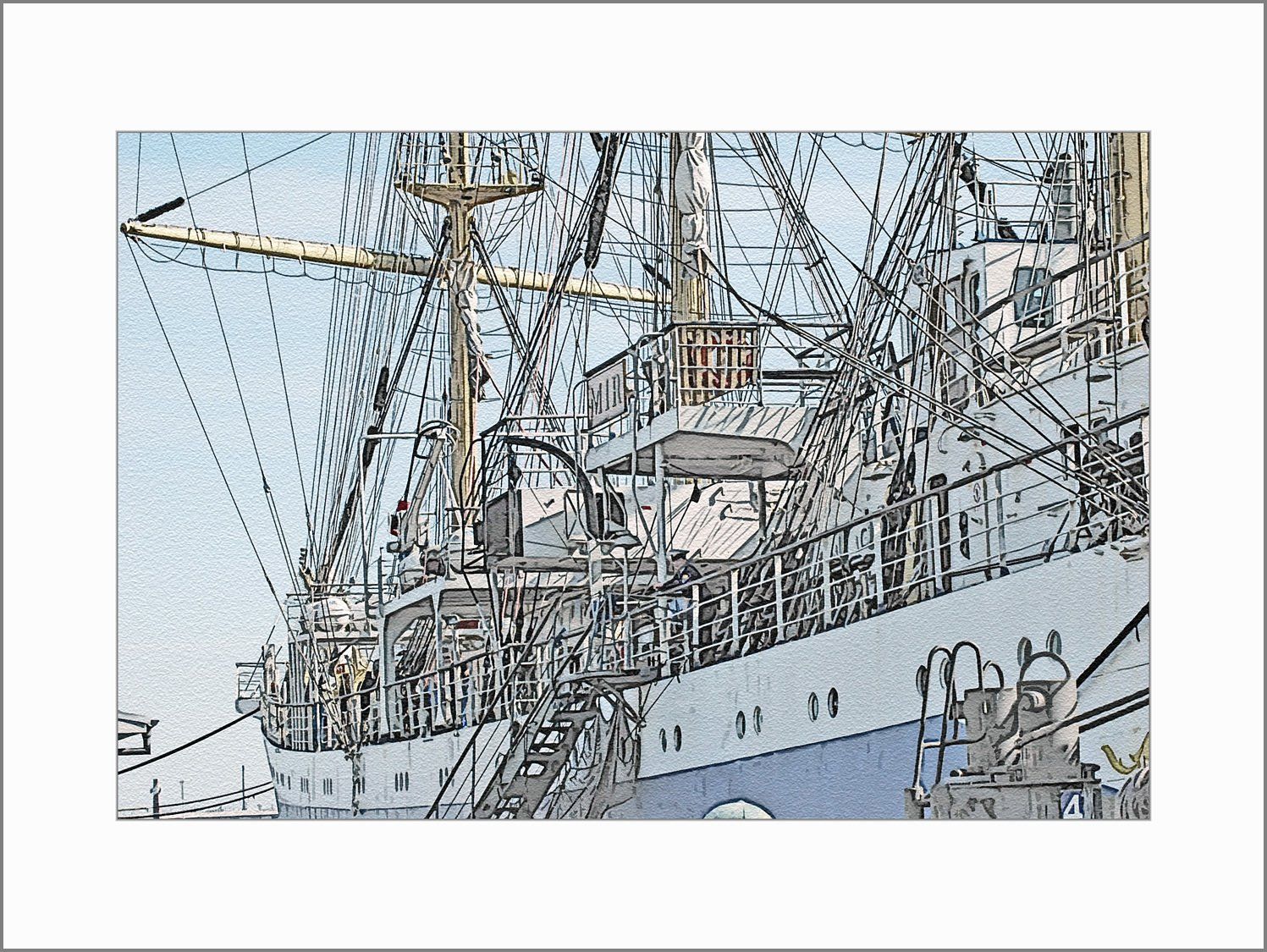 Segelschiff im Hamburger Hafen