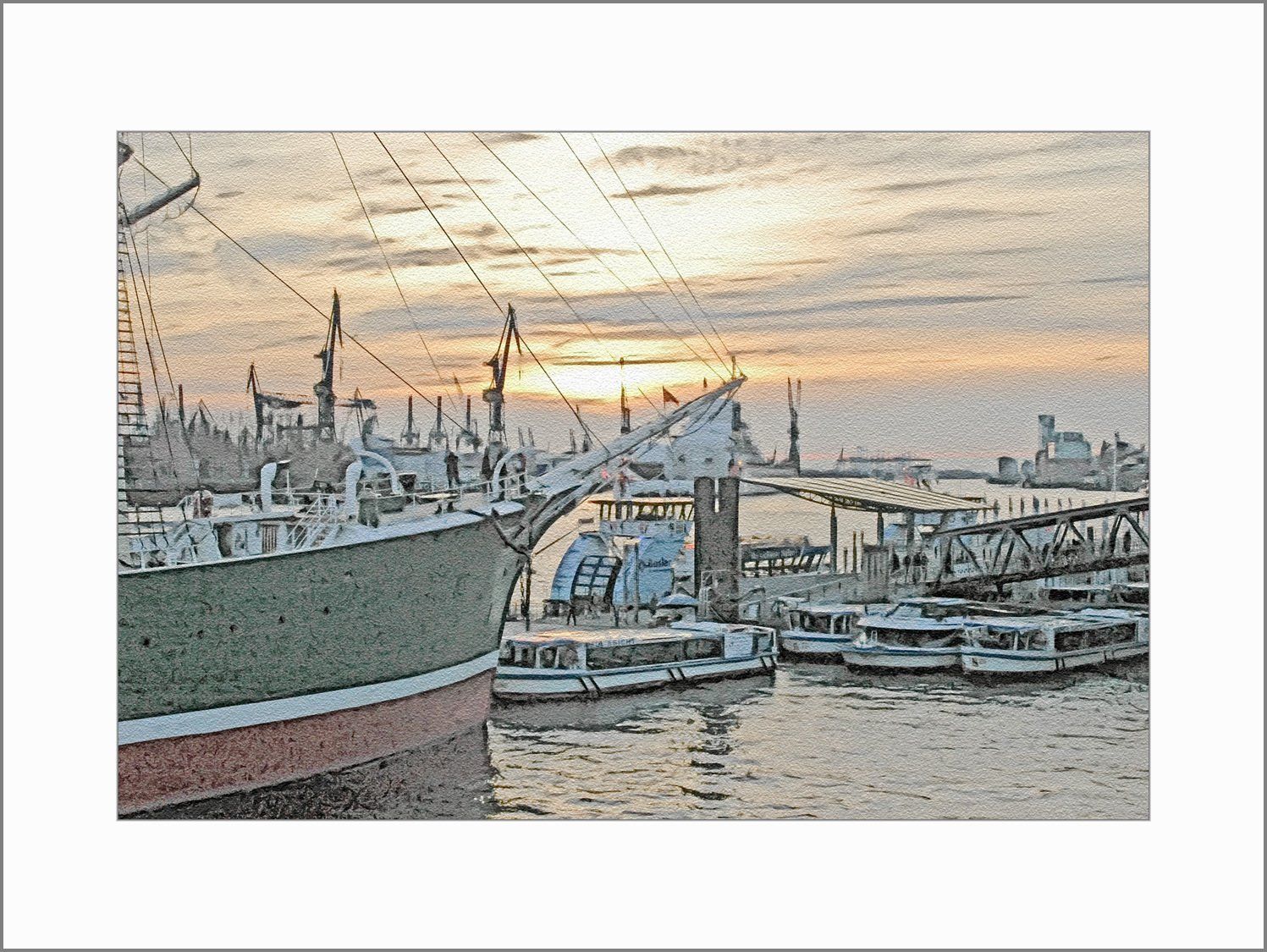 Segelschiff im Hamburger Hafen