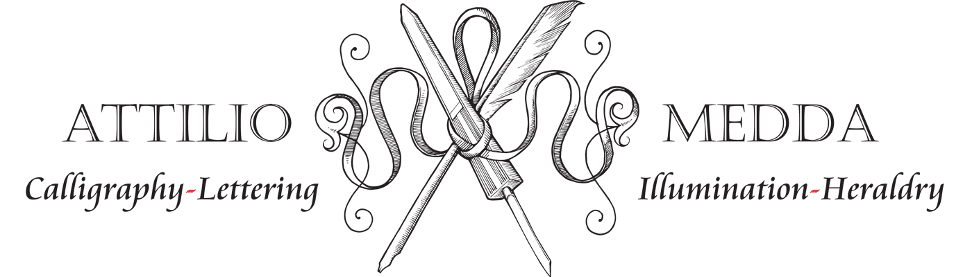 Calligraphy website logo attilio medda London