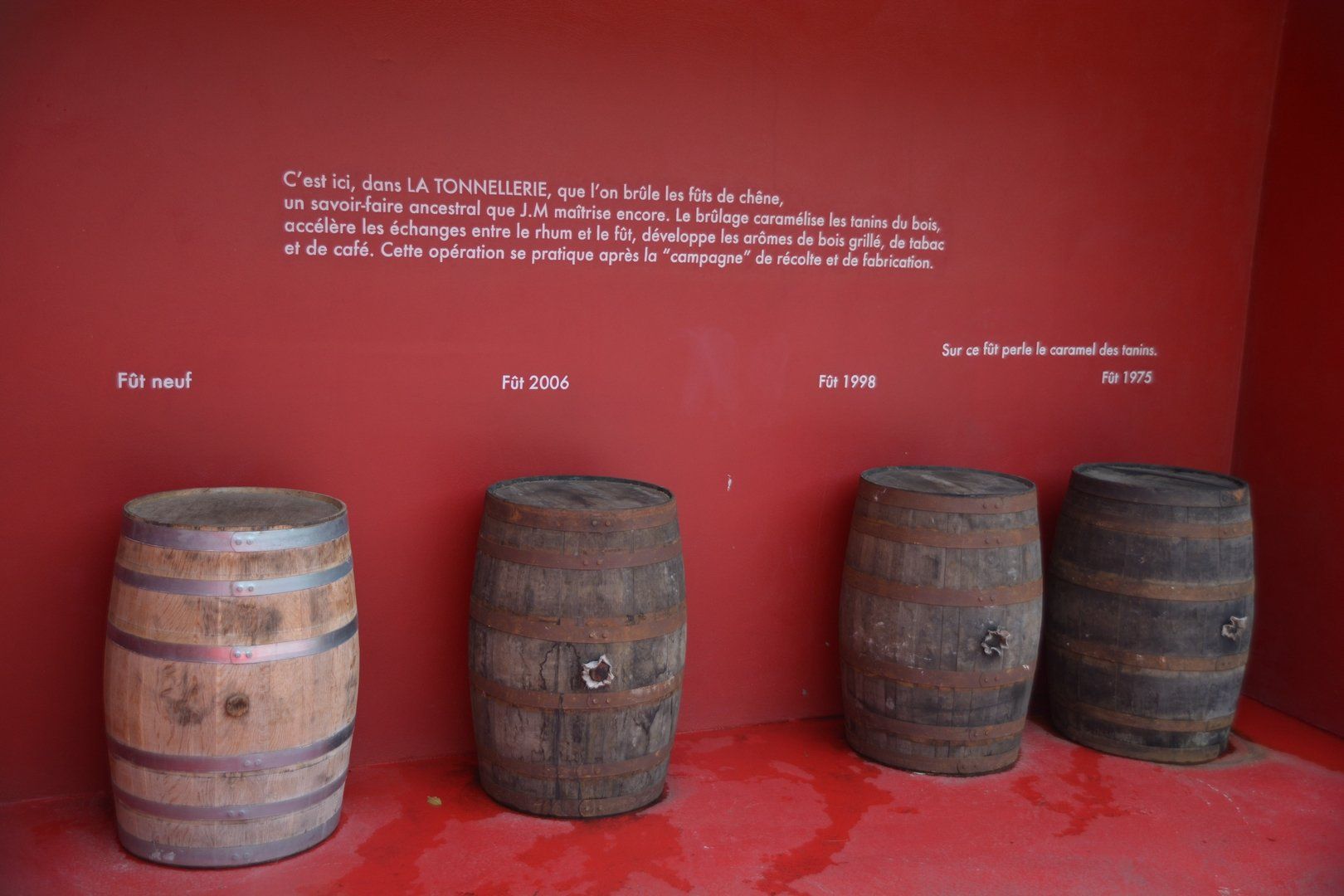 Rum-Fässer in der Destillerie Rhum J. M in Macouba