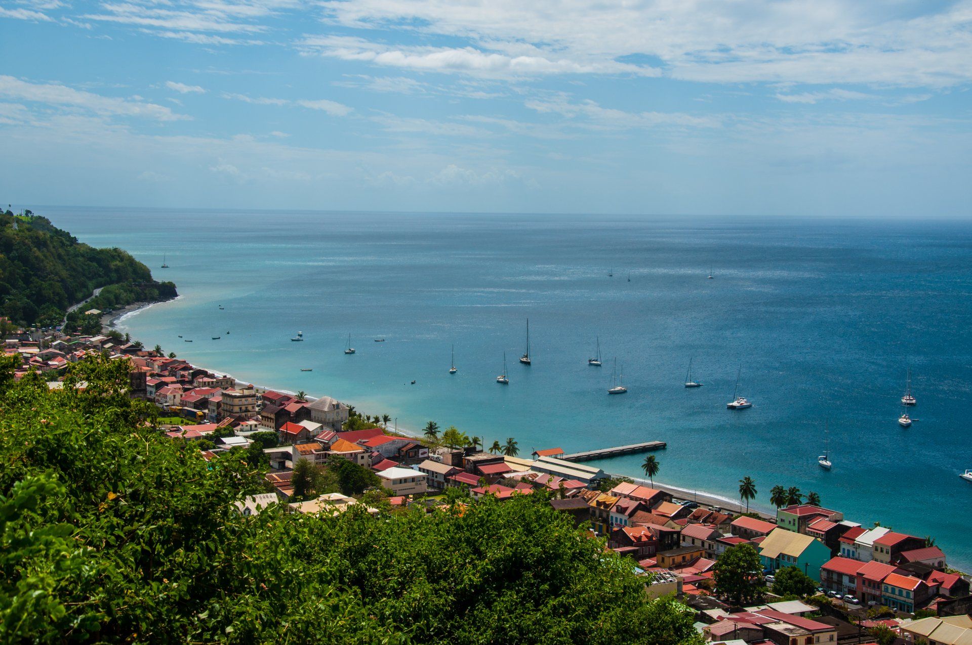 Blick von oben auf Saint Pierre, Martinique