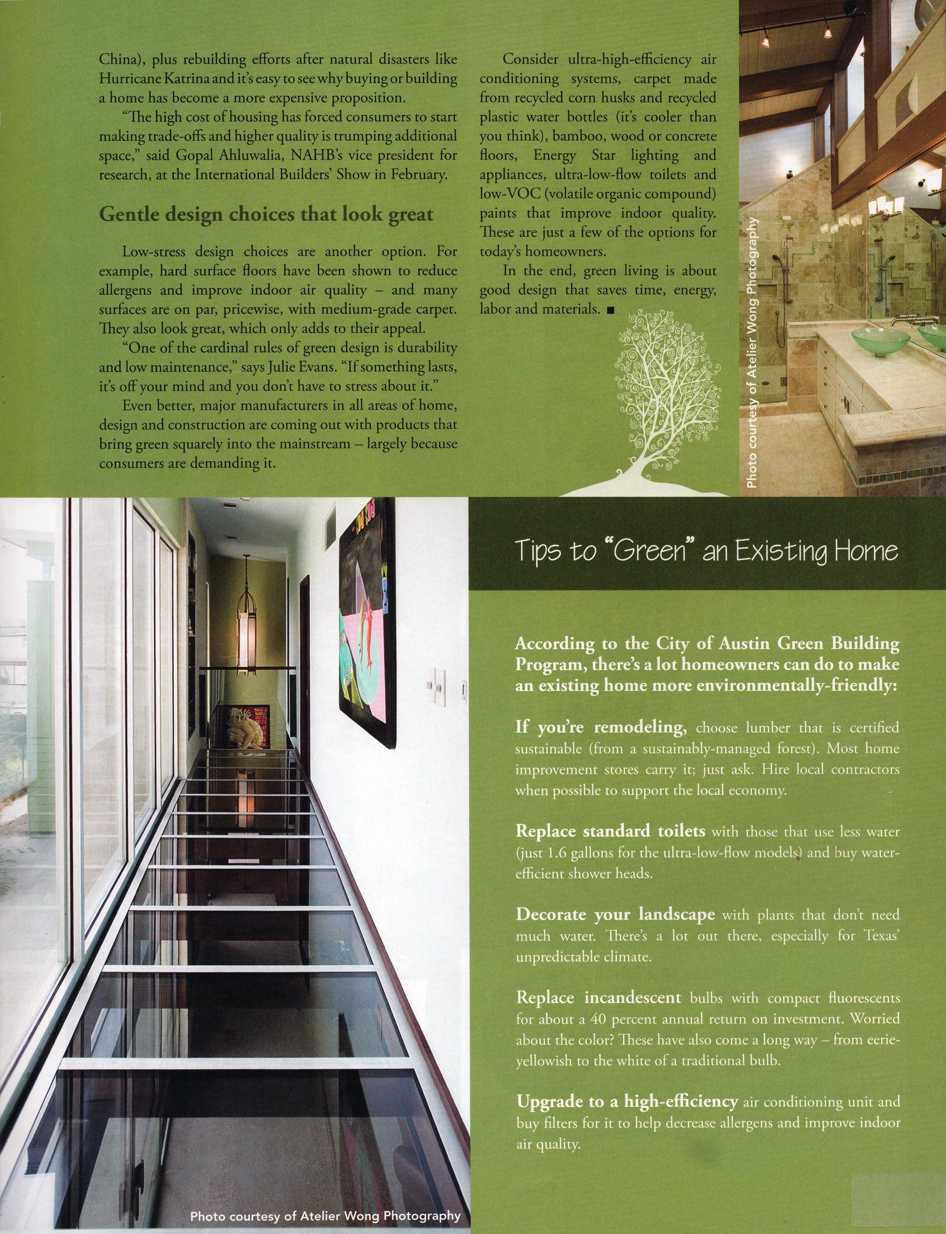Magazine article: Green Living No Longer a Trend