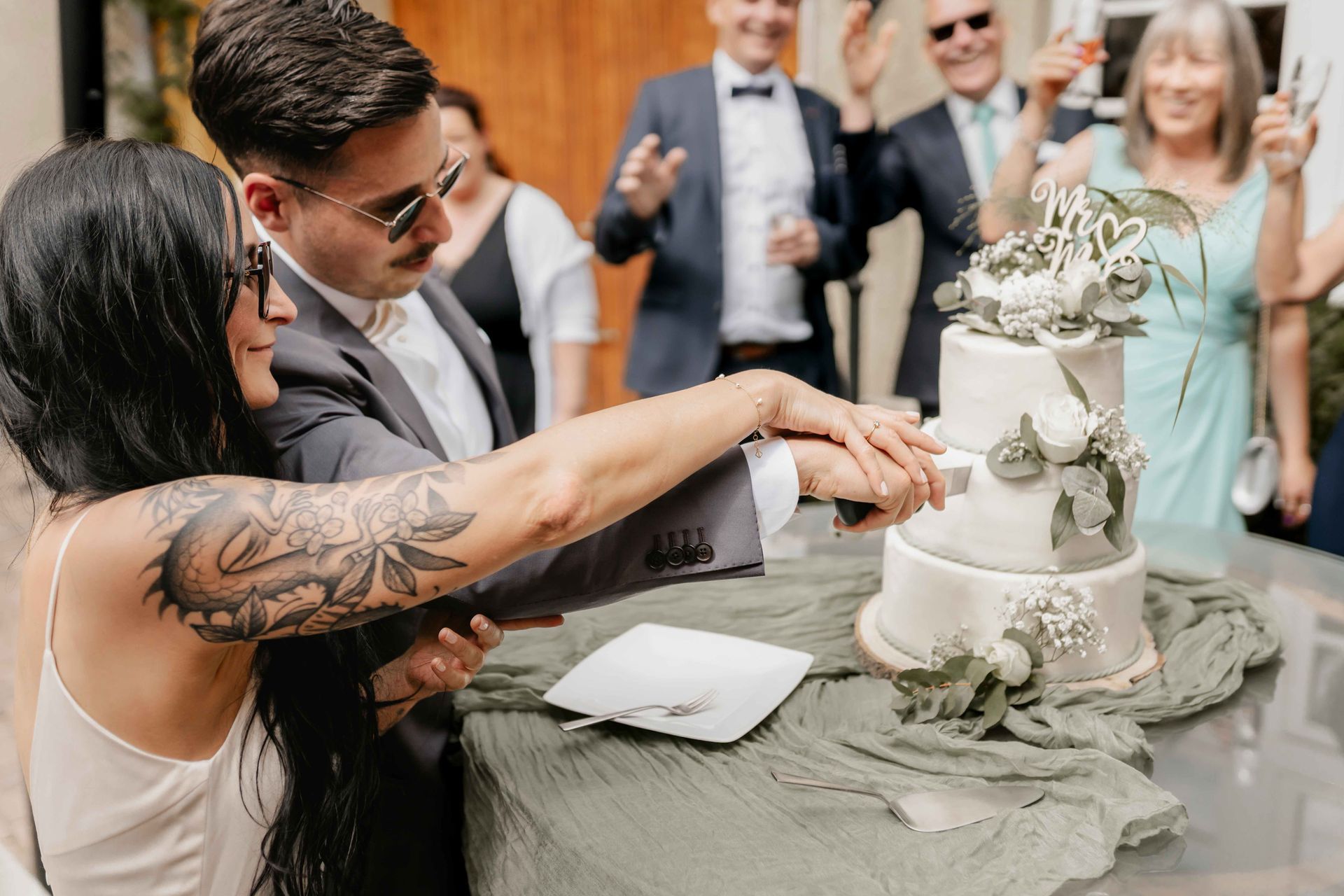 Hochzeitstortenanschnitt