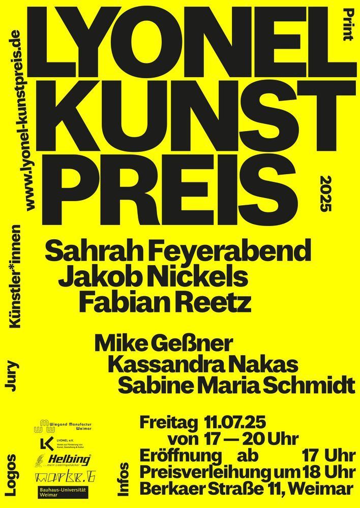 Poster Lyonel Kunstpreis © Adrian Palko