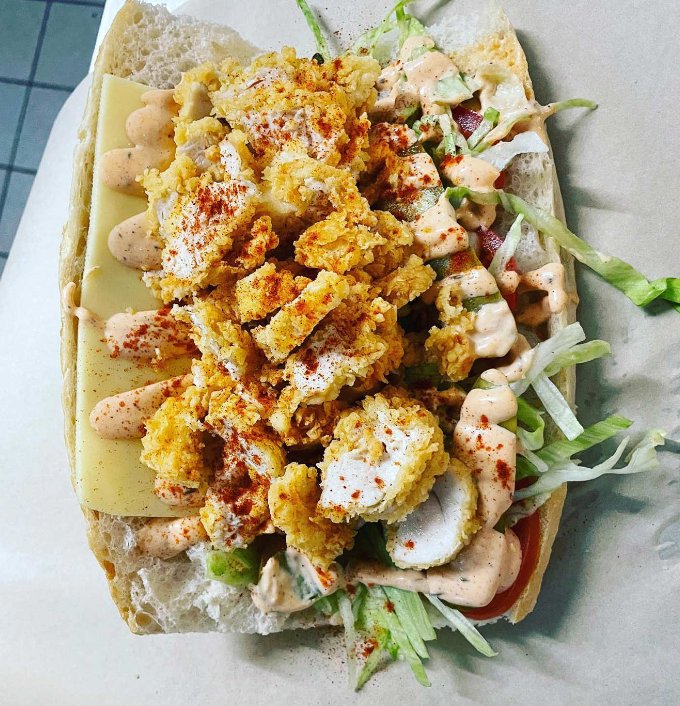 Grilled Chicken and Chipotle Mayon on homemade Hoagie Roll