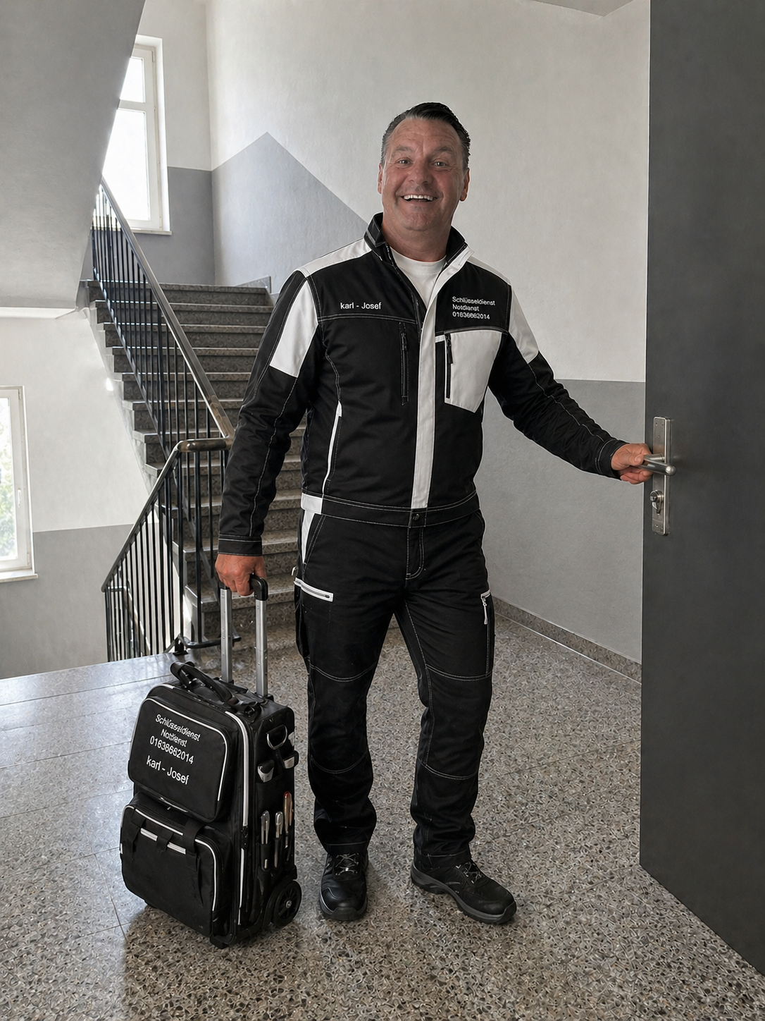 Ich bin für Sie da ! Tag & Nacht - Schlüsseldienst Notdienst Monteur Karl - Josef