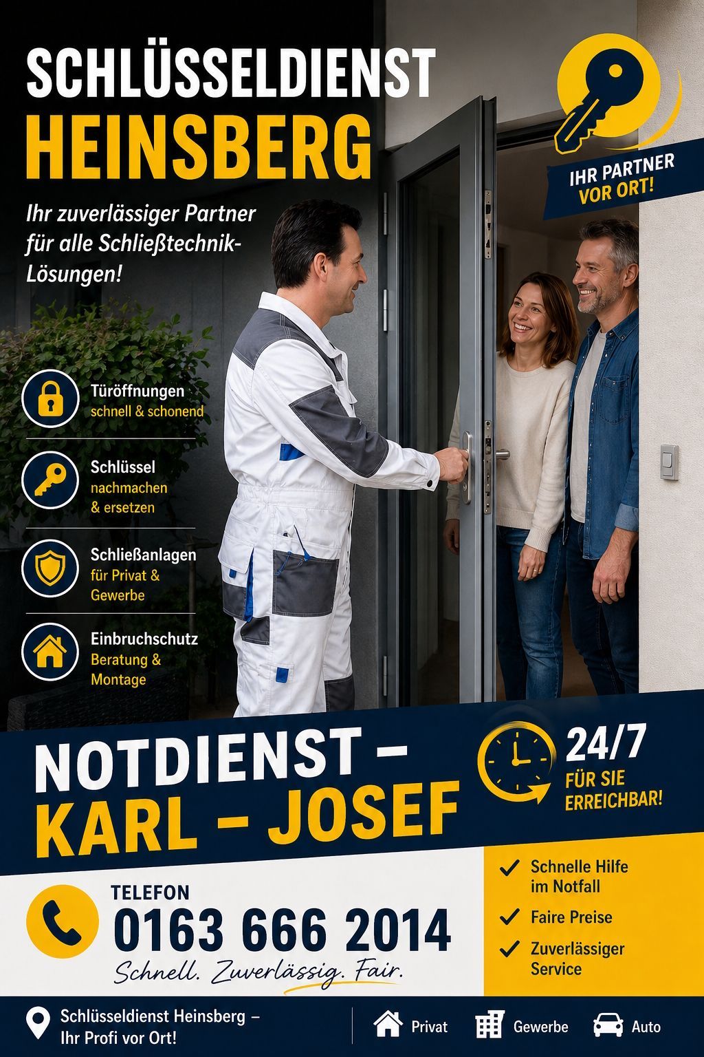 Schlüsseldienst Heinsberg - Monteur Karl - Josef - Fair - Ehrlich - Schnell