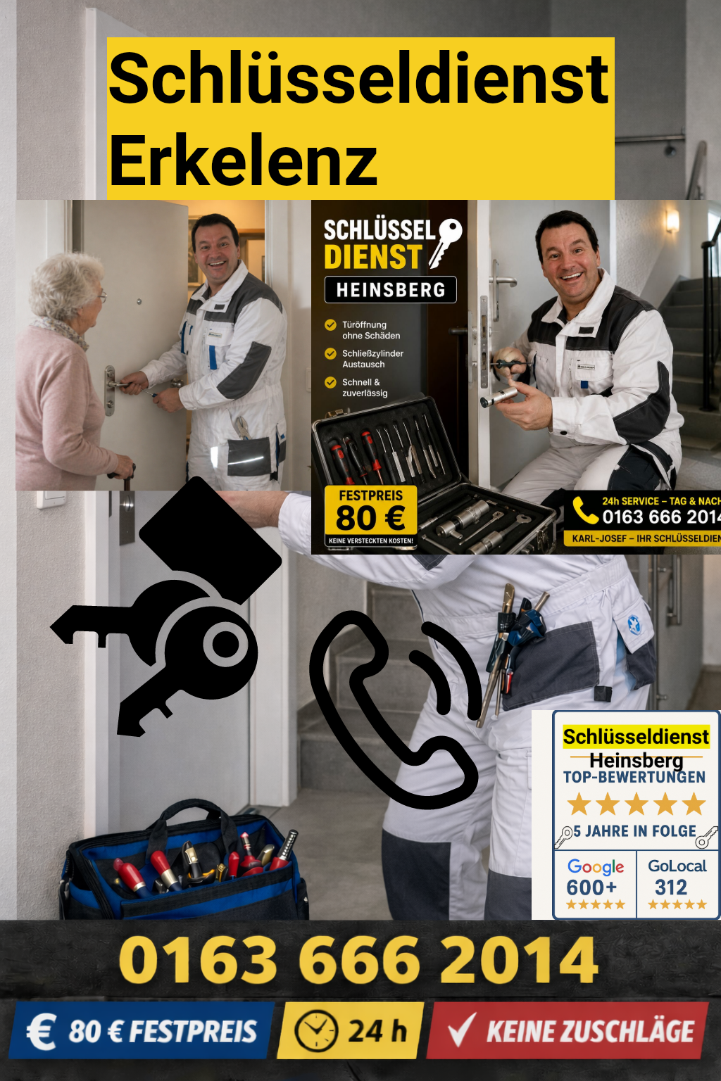 Schlüsseldienst Erkelenz – 24h Notdienst – Jede Türöffnung 80 € Festpreis