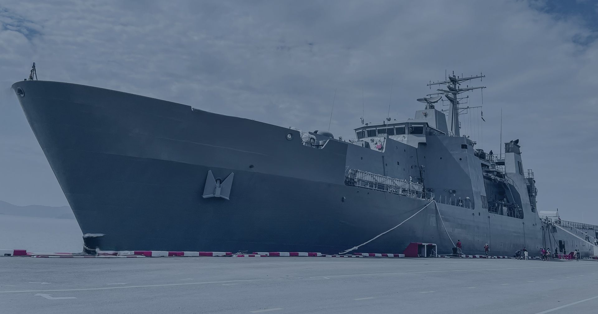 Docked battleship 