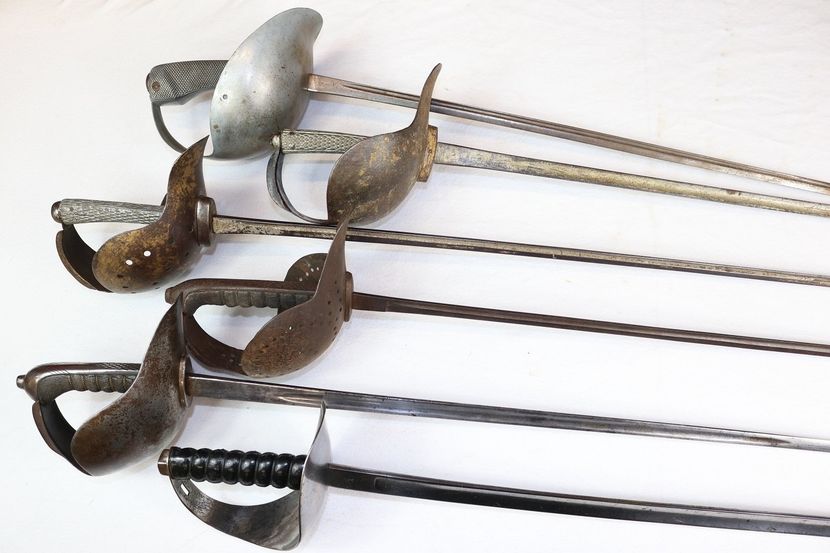 British Army Regulation Gymnasium Sabres or Practice Fencing Swords
