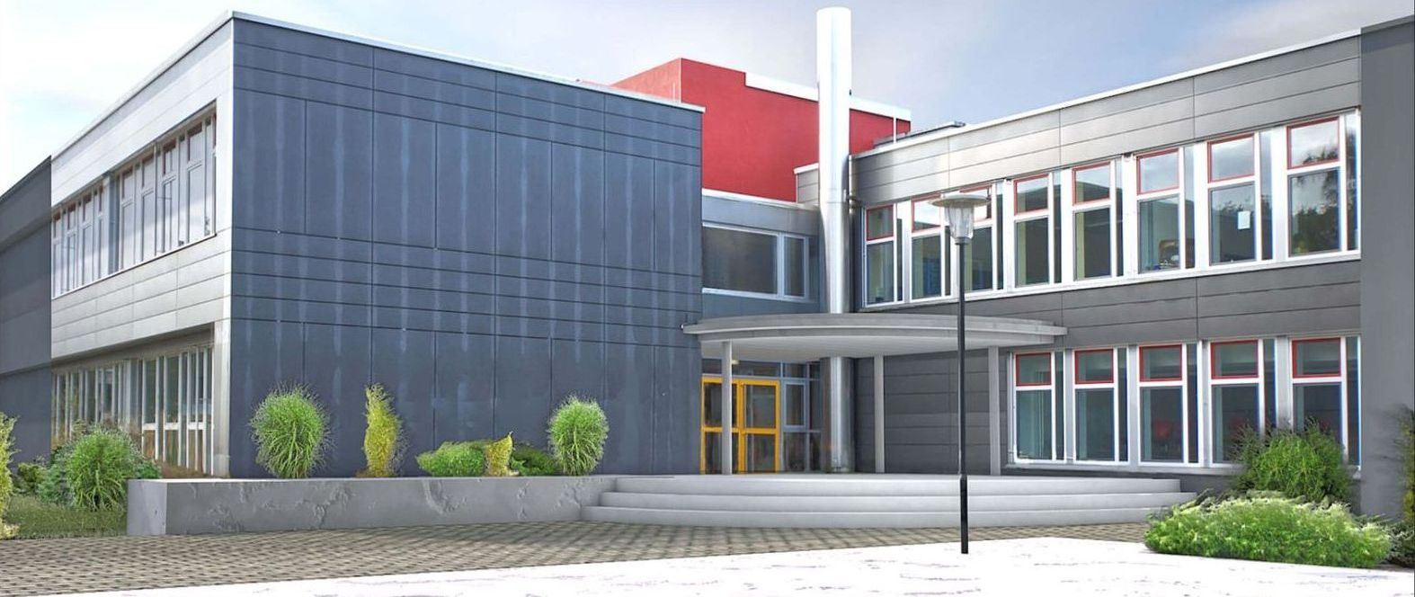 Entwurf, Vordach des Haupteingangs, Theodor-Heuss-Schule