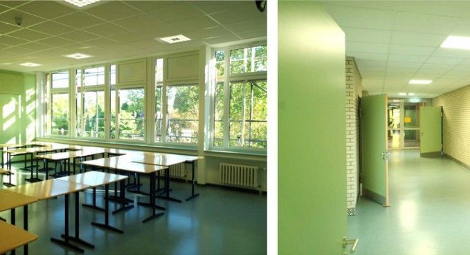 Schulräume der Theodor-Heuss-Schule in Pinneberg nach der Innensanierung durch das Architekturbüro Marina Hoffmann
