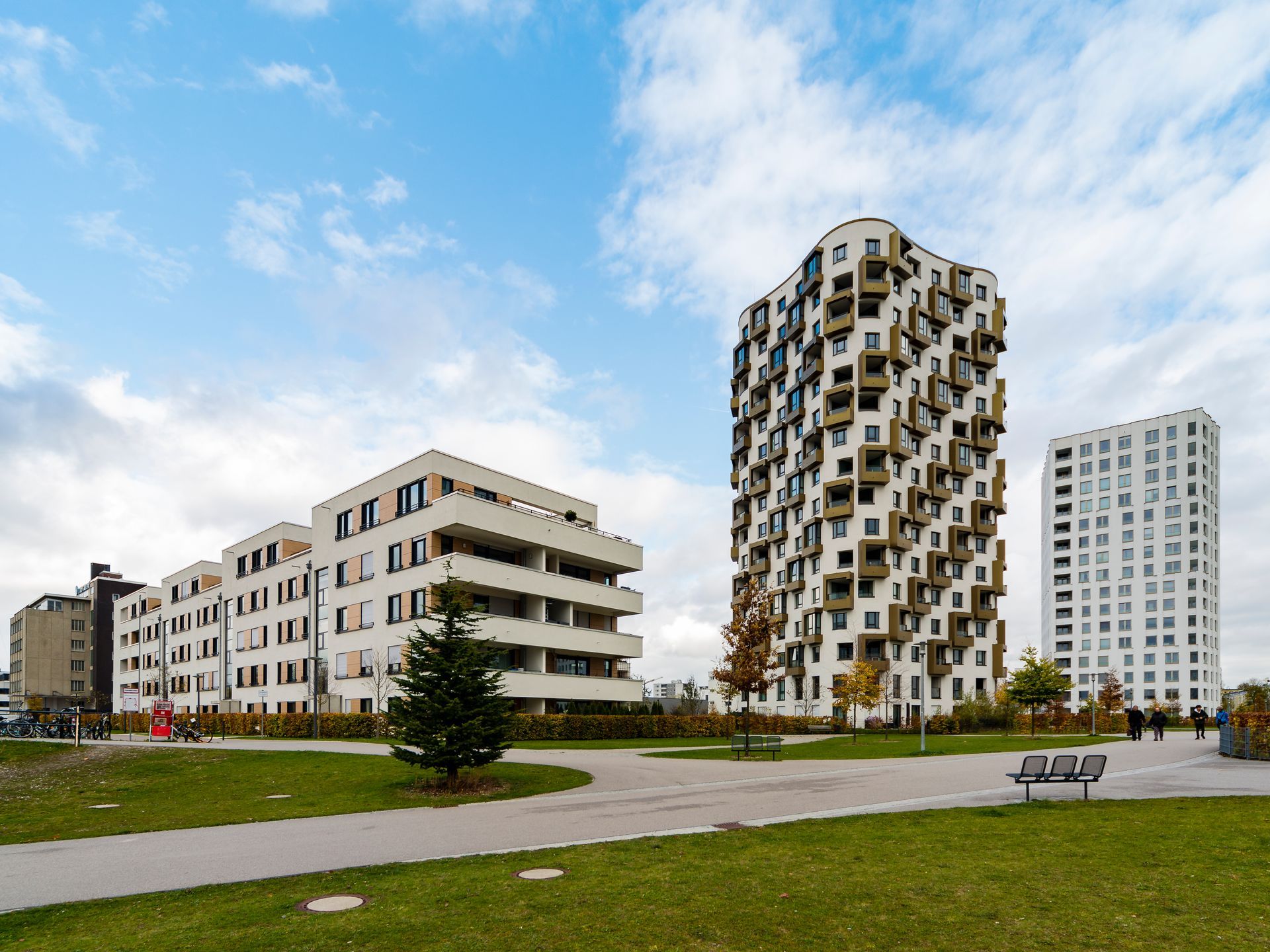 Moderne Hochhäuser, ehemaliges Siemensgelände, Siemensallee, München