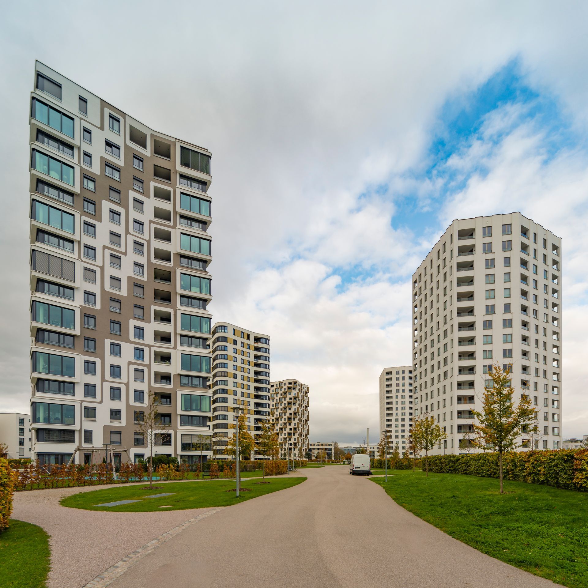 Moderne Hochhäuser, ehemaliges Siemensgelände, Siemensallee, München