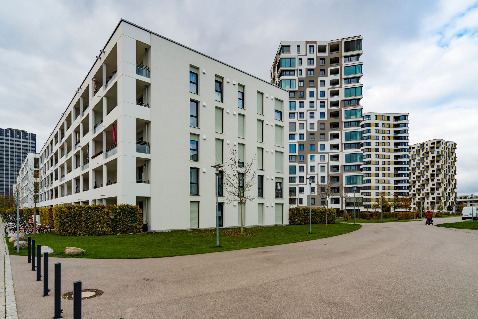 Moderne Hochhäuser, ehemaliges Siemensgelände, Siemensallee, München