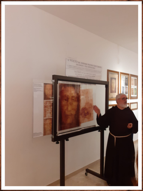 The Father Guardian of the Shrine explains in the Museum.