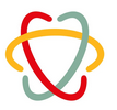 Abstraktes Logo mit ineinandergreifenden roten, orangen und grünen Schleifen auf weißem Hintergrund