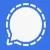 Kontaktieren Sie Wohnprojekt Lebensträume e.V. sicher via Signal-Messenger weiße Sprechblase auf blauem Grund - Symbol für Messenger Signal