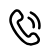 Schwarzes Telefonhörer-Symbol mit geschwungenen Signallinien auf weißem Hintergrund