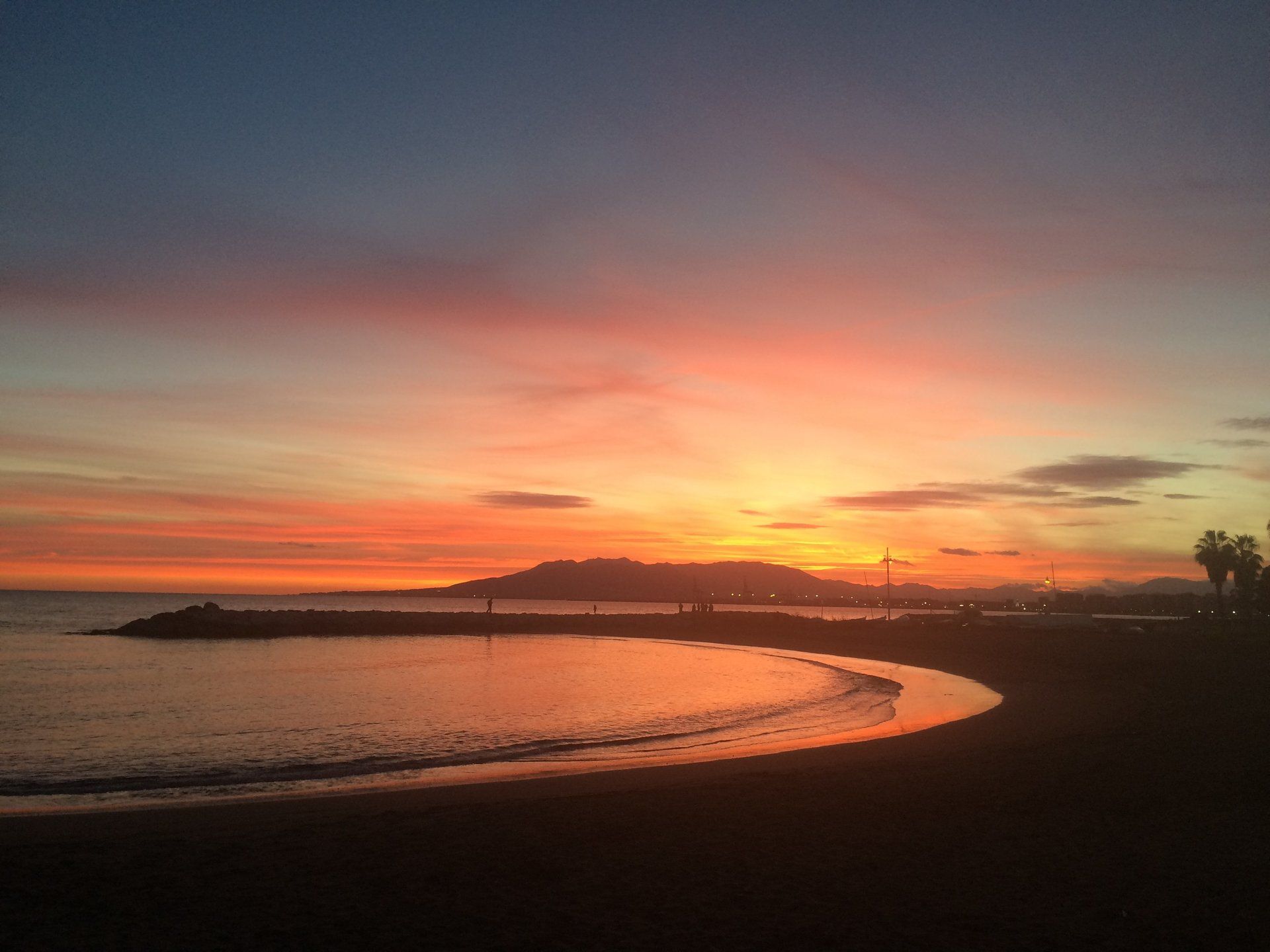 Sonnenuntergang Strand El Palo Malaga