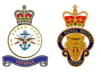 HR Armed Forces Veteran and The Royal British Legion logos