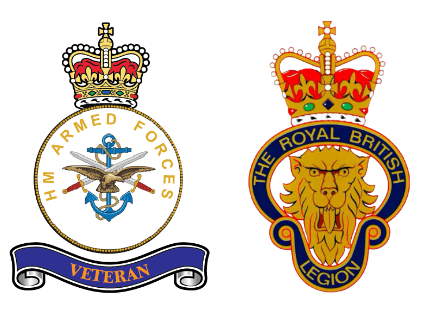 HR Armed Forces Veteran and The Royal British Legion logos