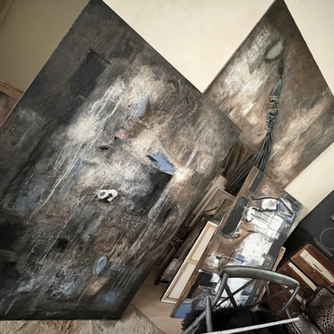 Kunst, Malerei, Mischtechnik, Galerie, Art, Collage, Acryl, Leinwand, Anne Leyer Art, Design, Kunstwerk, el oyente