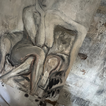 Kunst, Malerei, Mischtechnik, Galerie, Art, Collage, Acryl, Leinwand, Anne Leyer Art, Design, Kunstwerk, el oyente