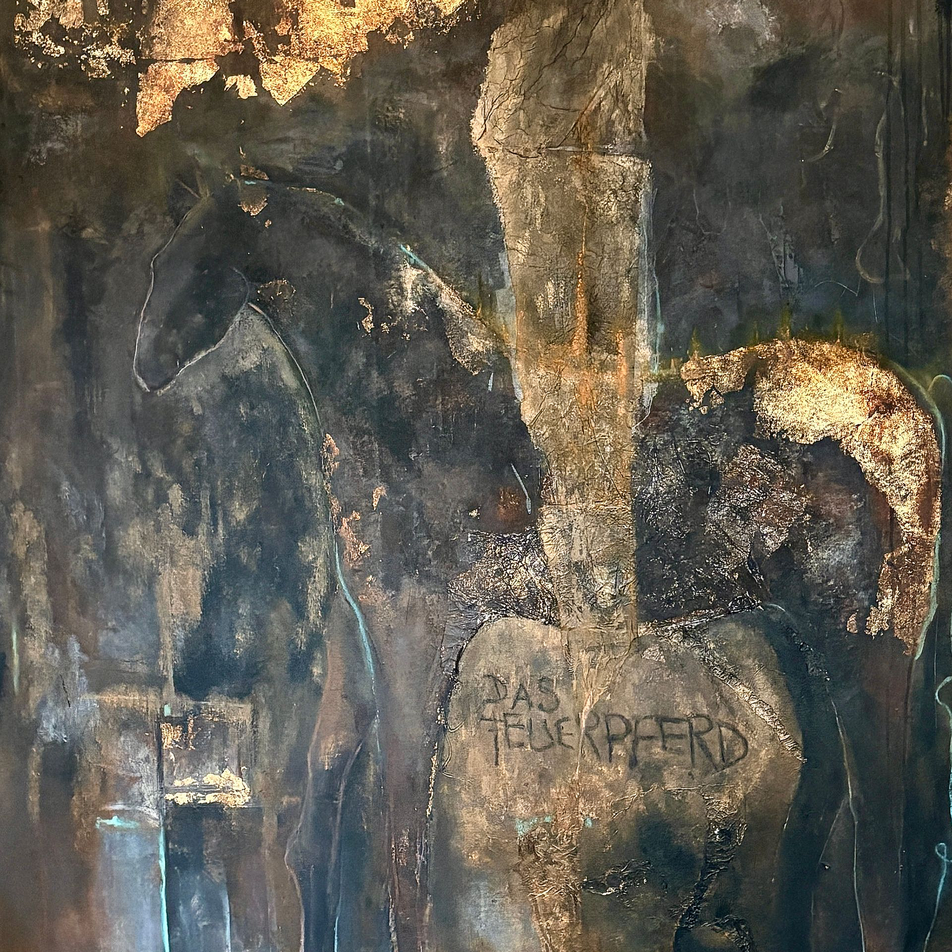 anneleyer.art | contemporary | artwork | Kunstwerk | Abstract | Galerie | Sammlung | Collection | mixed media canvas | Feuerpferd