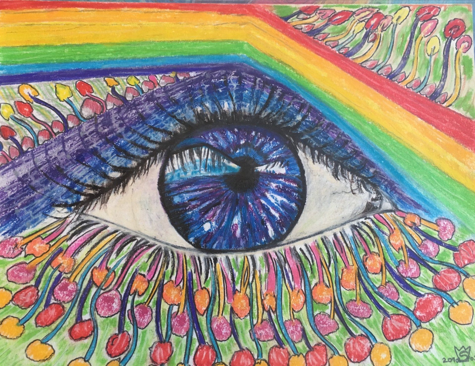 Unter dem Regenbogen, Augen, Gemälde