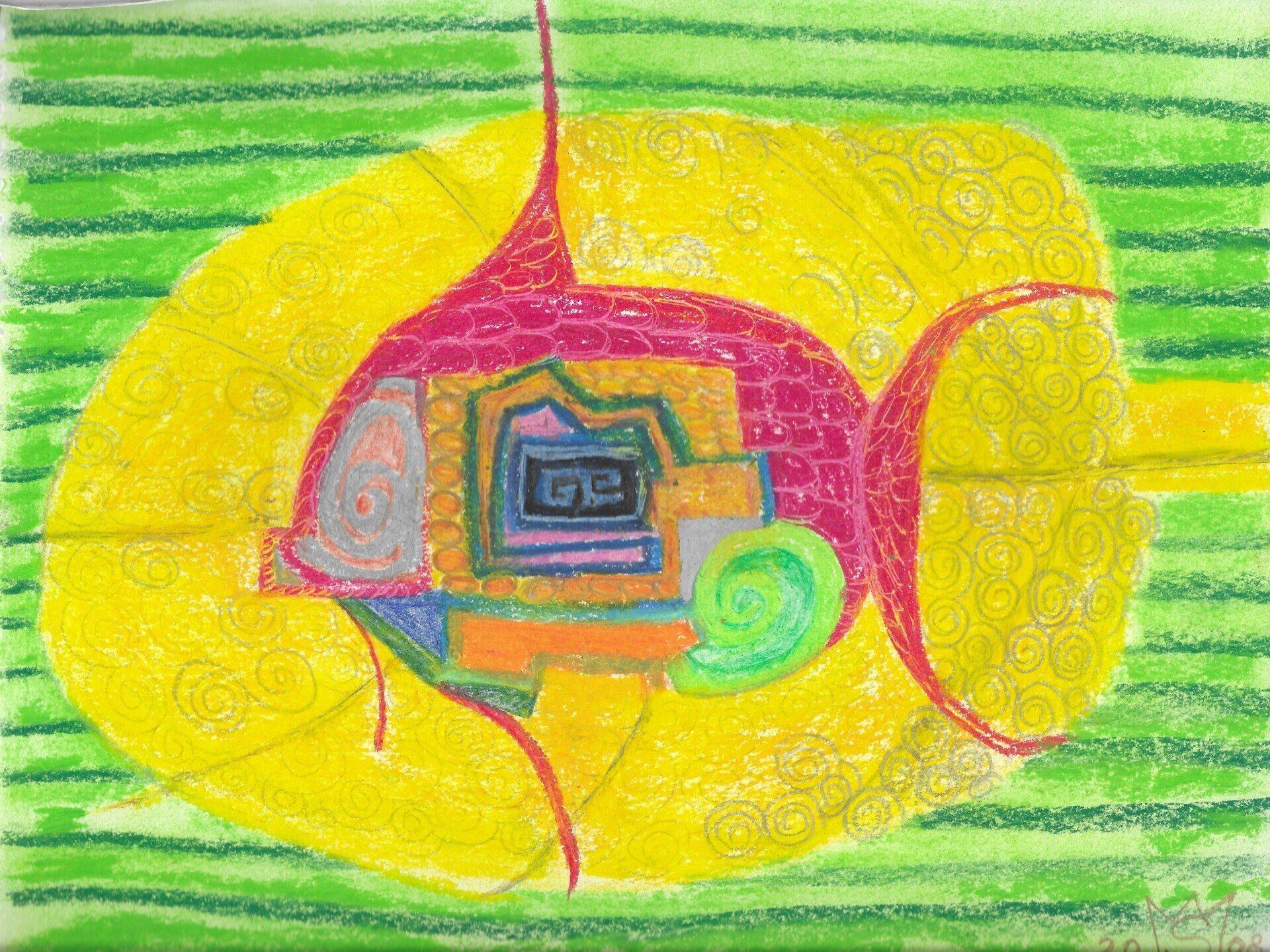 Fisch, Kind, Gemälde