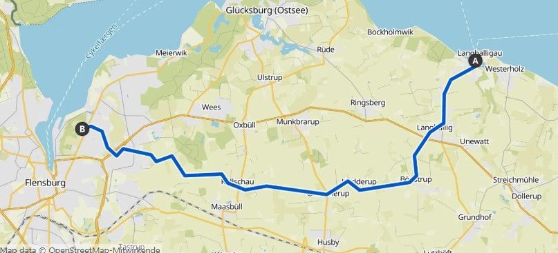 Route B: Langballigau - Volkspark Flensburg