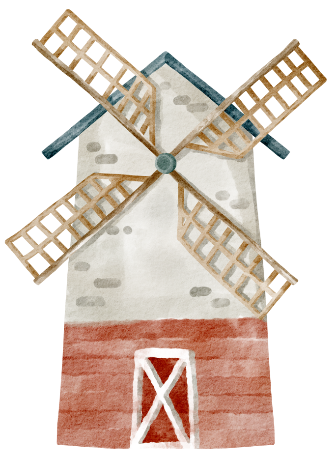 Illustration eines Mühle