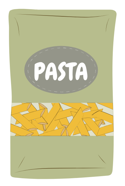 Illustration einer Pastaverpackung 