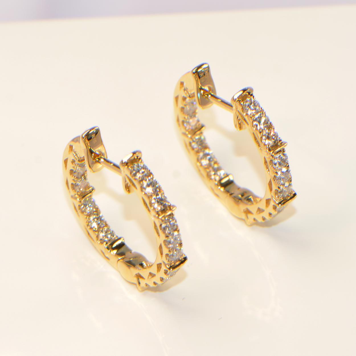 Diamant Creolen Gelbgold