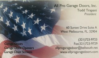 All Pro Garage Doors, Inc. (321) 723-9723