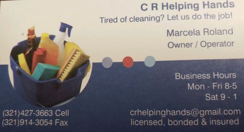 C R Helping Hands, Inc. aka C R Cleaning  (321) 427-3663