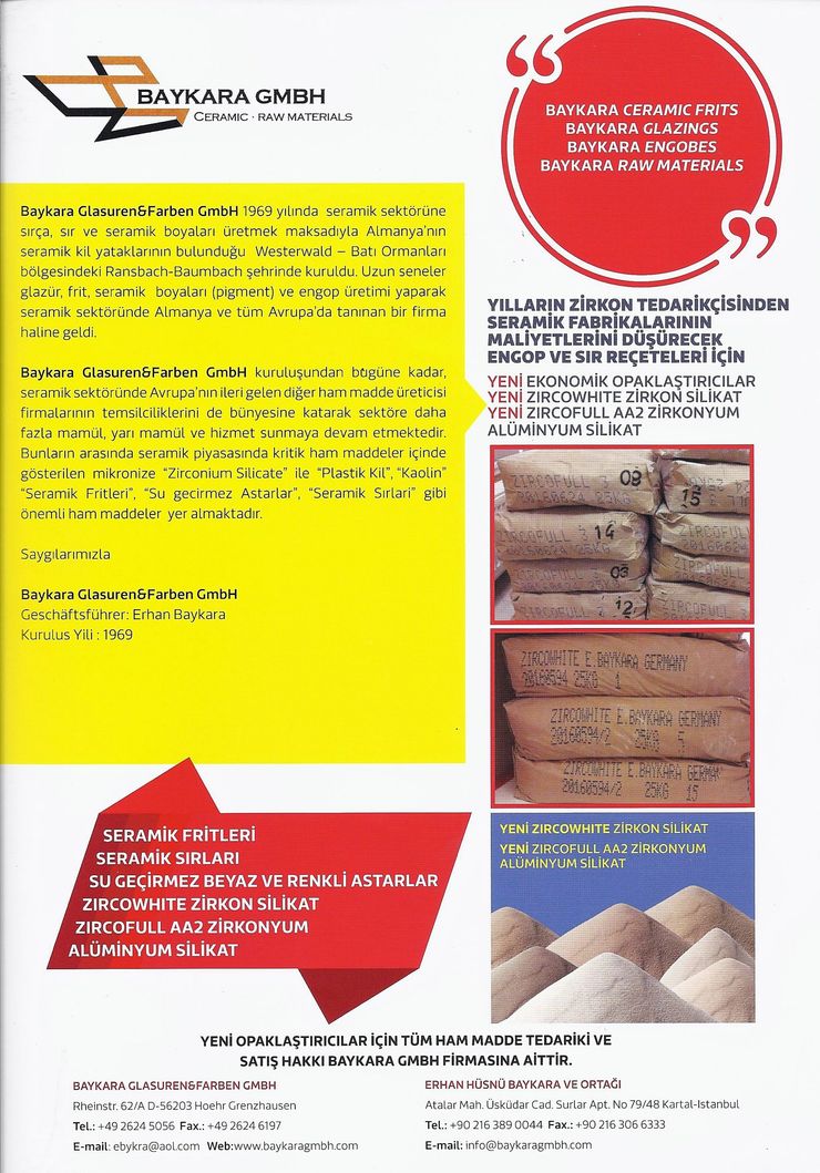 Zeitungsanzeige aus Seramik Türkiye Baykara GmbH