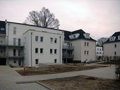 Komplex von Mehrfamilienhäusern, Luftdichtheitstest in Hamburg Langenhorn