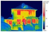 Thermografie, Wärmebild eines Hauses