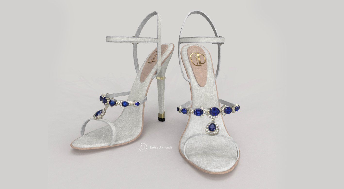 iDress bespoke sandals with lab grown diamonds and gemstones