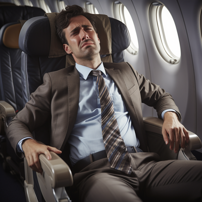 Rückenschmerzen vom Sitzen in Flugzeugen