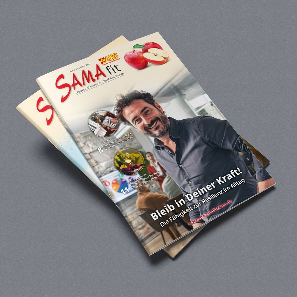 Referenz ASB Südhessen - Gestaltung der Gesundheitszeitung für Mitarbeitende