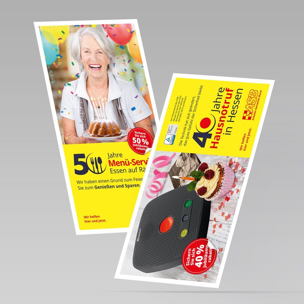 Referenz ASB Südhessen - Gestaltung von Mailings für den Fachbereich