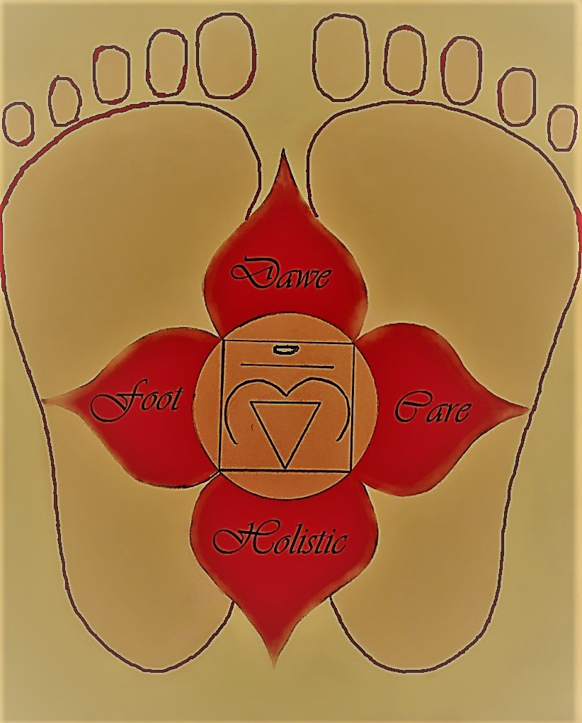 root chakra over feet