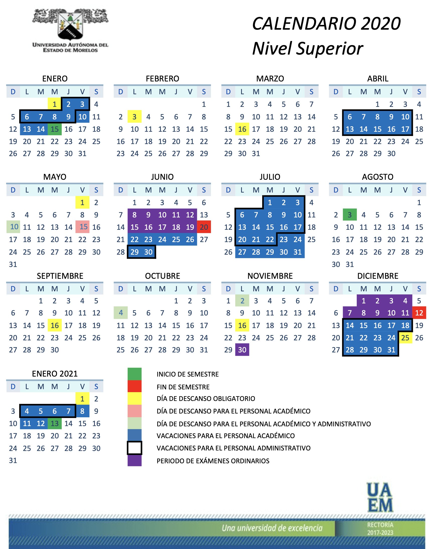 Calendario escolar 2017 del MECCYT para imprimir