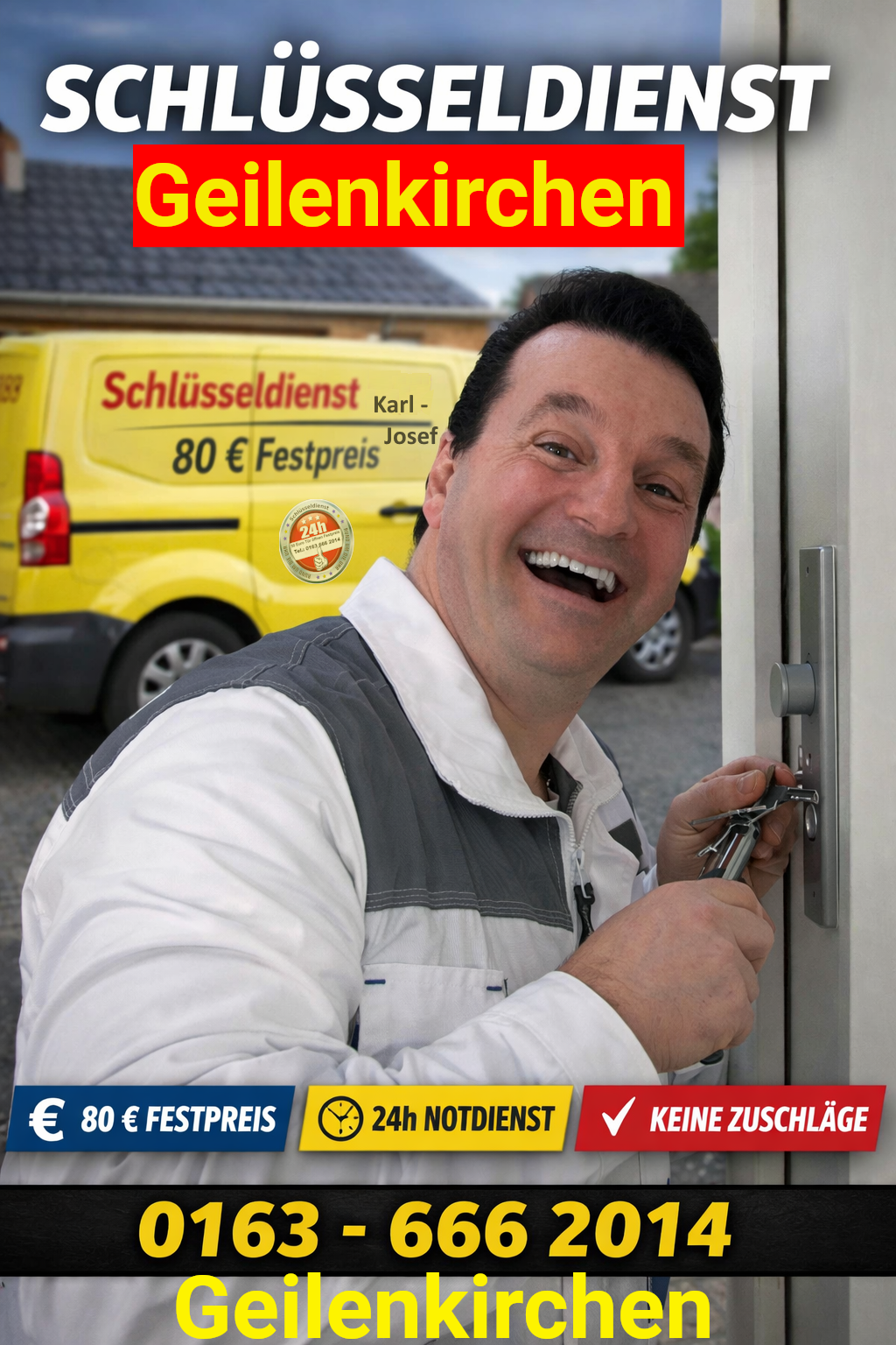Schlüsseldienst Geilenkirchen und Heinsberg zum 80 Euro Festpreis. Anfahrt Gratis