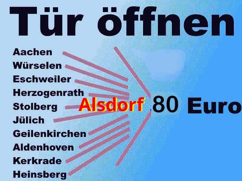 Tür öffnen in Alsdorf - Schlüsseldienst Notdienst Alsdorf