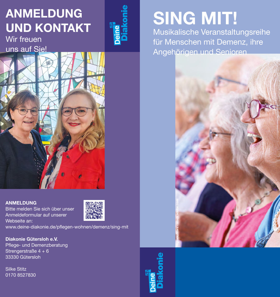 Sing mit! Konzerte der Diakonie GT in 2025 an 6 Terminen für Senioren und Seniorinnen, für Menschen mit Demenz und ihre Angehörigen Seite1